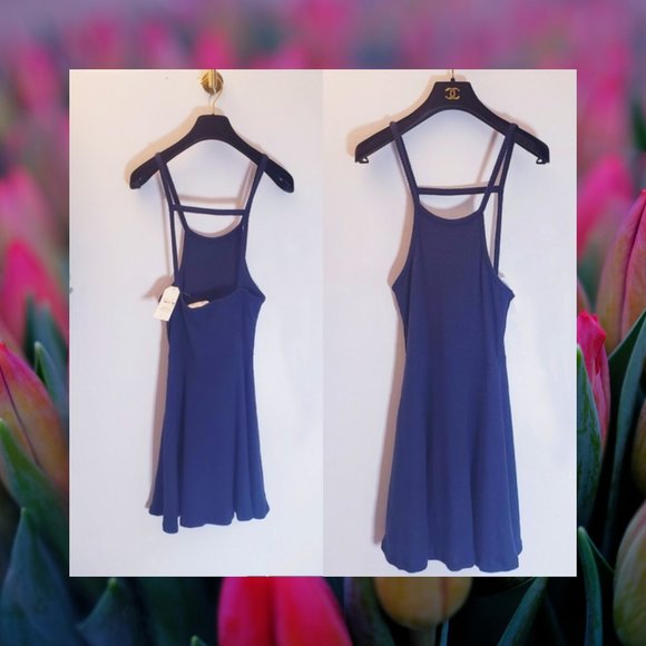 NWT SADIE & SAGE Blue Jersey tank mini‎ dress - Picture 1 of 9